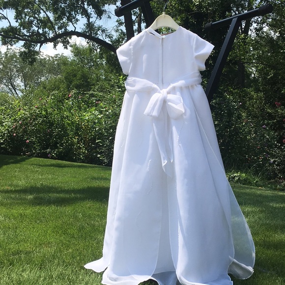White Christening/Baptismal Gown w/ Bonnet - Picture 2 of 3